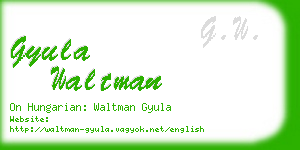 gyula waltman business card